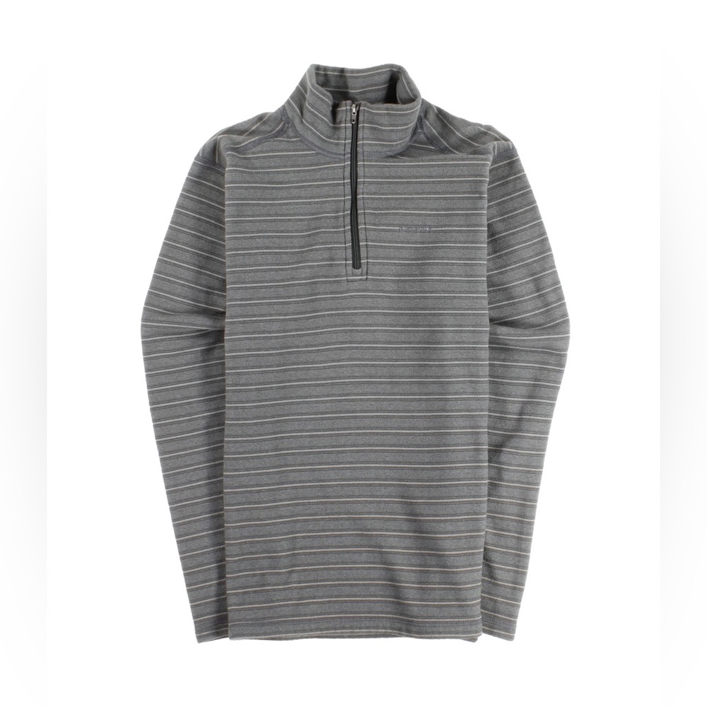 Patagonia Kids Quarter Zip Pullover Fleece Gray Striped Jacket XL O